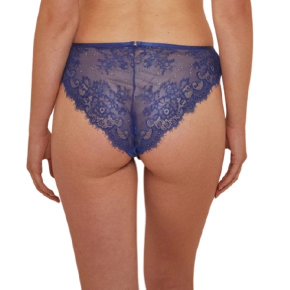 BNWT WOLF & WHISTLE Millie Eyelash Lace Brief Blue size 16 - Picture 6 of 8